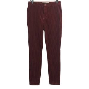 INDIGO REIN cranberry maroon red stretch skinny corduroys size 27